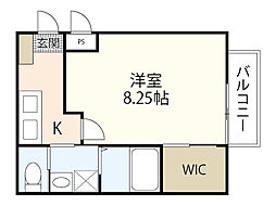 ルーク庚午北 1Kの間取図画像