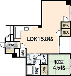 はるぜんグラン・リーブ 1LDKの間取図画像