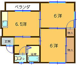 メゾン三宅 2DKの間取図画像