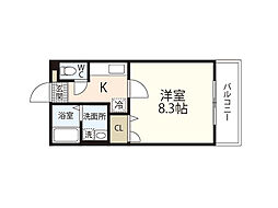 セリーンアイハウス 1Kの間取図画像