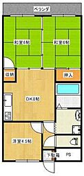 シャトー橋本 3DKの間取図画像