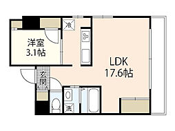 EAST132゜ 1LDKの間取図画像