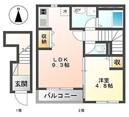 サニーコートM 1LDKの間取図画像