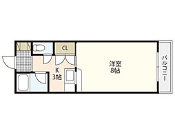 アークナカシマ 1Kの間取図画像