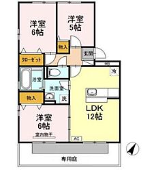 メゾン四季 3LDKの間取図画像