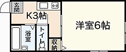 フラワーハイム 1Kの間取図画像