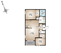 REGALEST-F 江波本町 2LDKの間取図画像