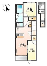 サニーコート 2LDKの間取図画像