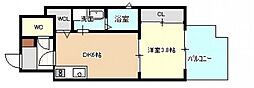 MOKA-eSTA 1DKの間取図画像