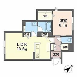 NewPaddy 1LDKの間取図画像