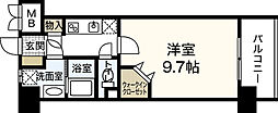 コンフォート東白島 1Kの間取図画像