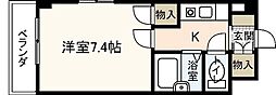ソレーユ西山 1Kの間取図画像