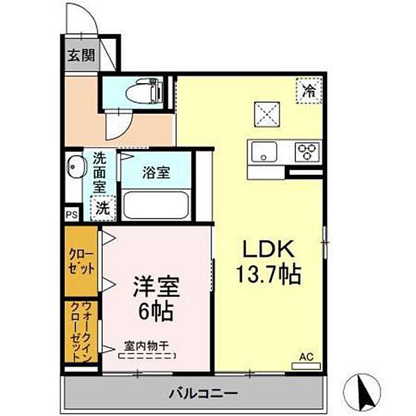 広島県廿日市市串戸3丁目(賃貸アパート1LDK・1階・48.06㎡)の写真 その2