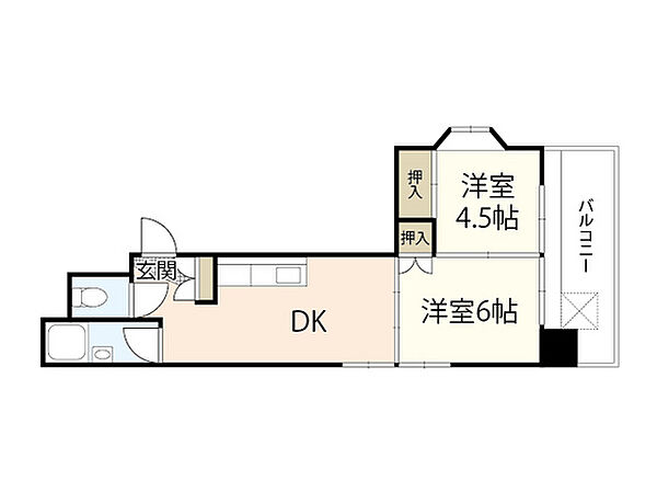 広島県広島市中区河原町(賃貸マンション2DK・3階・36.00㎡)の写真 その2