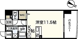 JR山陽本線 広島駅 徒歩26分の賃貸マンション 11階ワンルームの間取り
