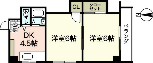 広島県広島市中区猫屋町(賃貸マンション2DK・8階・34.02㎡)の写真 その2