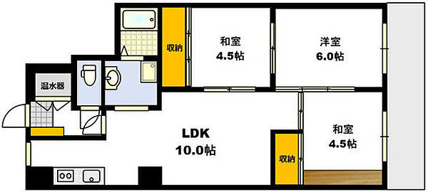 広島県広島市中区土橋町(賃貸マンション3LDK・2階・60.00㎡)の写真 その2