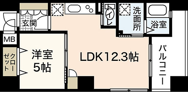 広島県広島市西区楠木町2丁目(賃貸マンション1LDK・4階・40.21㎡)の写真 その2