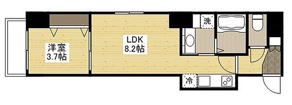 広島県広島市中区鉄砲町(賃貸マンション1LDK・6階・28.83㎡)の写真 その2