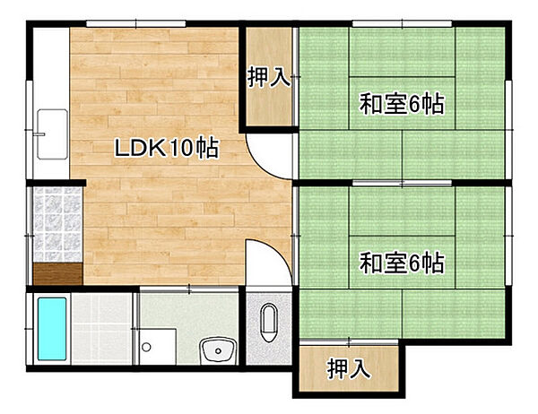 広島県安芸郡府中町八幡3丁目(賃貸アパート2LDK・2階・45.00㎡)の写真 その2