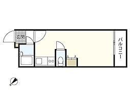 石井ビル 5階ワンルームの間取り