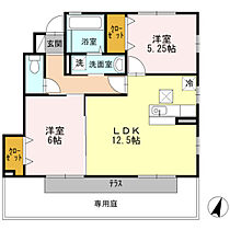 広島県広島市東区中山上1丁目（賃貸アパート2LDK・1階・56.65㎡） その2