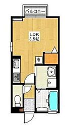 アーバンＦｕｊｉ 1階ワンルームの間取り