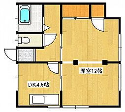 下田アパート 1DKの間取図画像