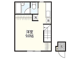 アロベスタ串戸 2階ワンルームの間取り