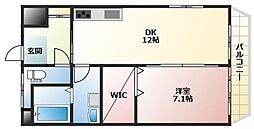 東雲翠苑 4階1LDKの間取り