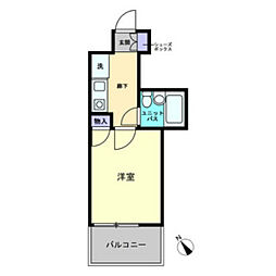 ダイアパレス比治山パークサイド 7階1Kの間取り