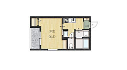 reve宇品西 2階1Kの間取り