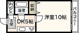 クレールミタキ 2階1DKの間取り