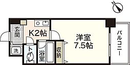 アムール祇園新橋 4階1Kの間取り