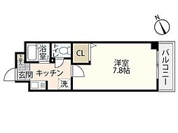 槙林ビル 3階1Kの間取り