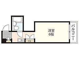 サンシャイン舟入中町 2階ワンルームの間取り