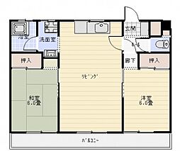 山下レジデンス 4階2LDKの間取り