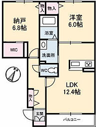Refisia Garden上安　III番館 1階1SLDKの間取り