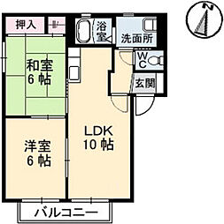 I LEXHEIM B棟 2階2LDKの間取り