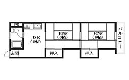 八木興産ビル 2DKの間取図画像