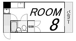 リングッド ワンルームの間取図画像