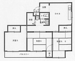 第二吉岡ビル 5階3DKの間取り