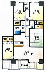 山根町パークホームズ 5階4LDKの間取り