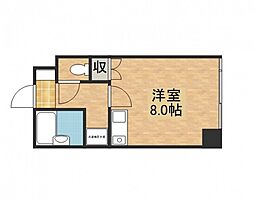 Uビル 3階ワンルームの間取り