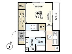 サンマルク　Ｗ 1階ワンルームの間取り