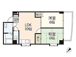 カトレアニシグチ 3階2LDKの間取り
