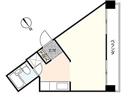 京急西広島マンション 5階ワンルームの間取り