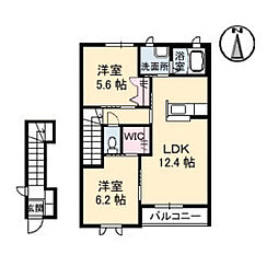 フィリフィヨンカ 2階2LDKの間取り