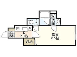 Ｍ　Ｔｅｒｒａｃｅ藤垂園　参番館 1階1Kの間取り