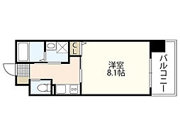 SOL南竹屋 8階1Kの間取り